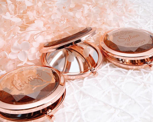 Bridesmaid Glass Compact Mirror