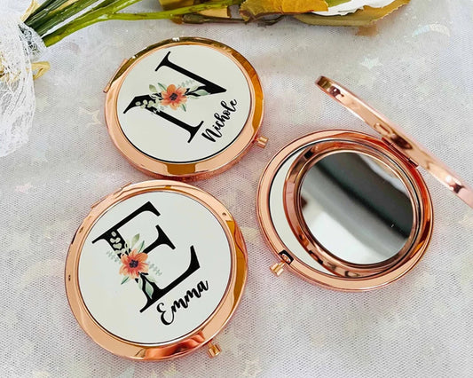 Floral Purse Compact Mirror