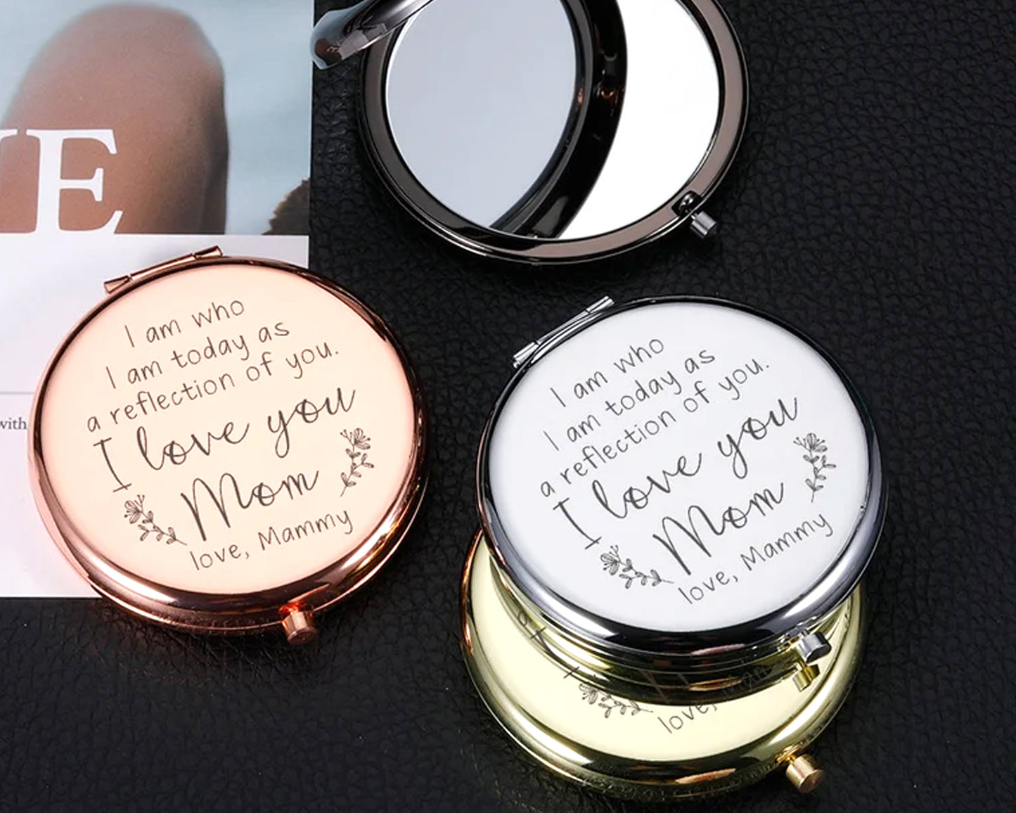 Engraved Metal Pocket Mirror