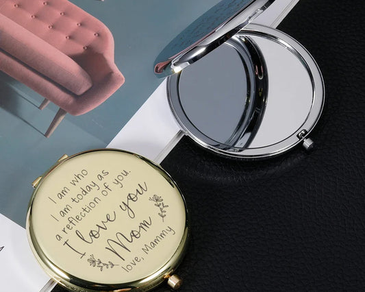 Engraved Metal Pocket Mirror