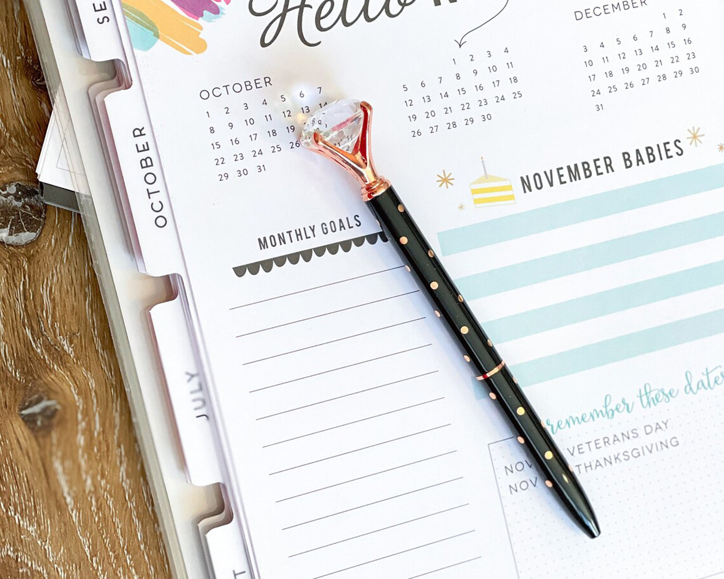 Elegant Diamond Pen with Polka Dot