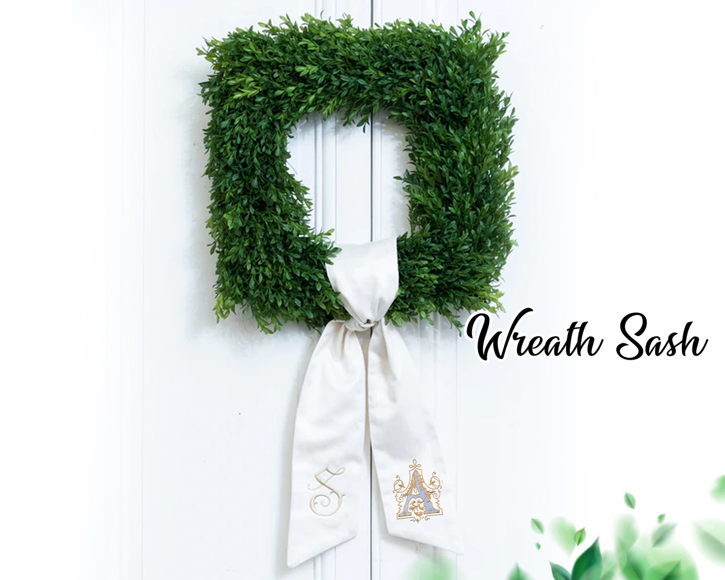 Monogram Wreath Sash