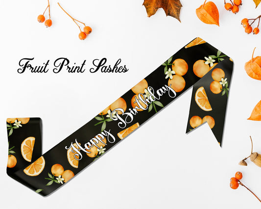 Theme Sash with Fruit Printed Designs