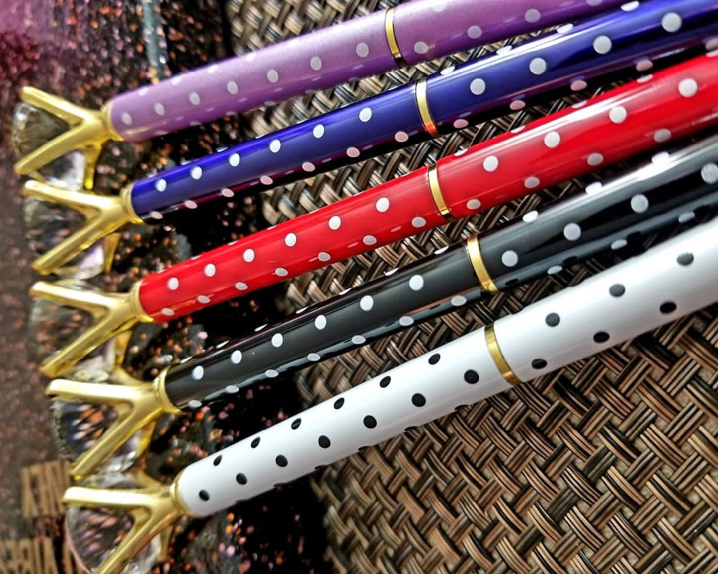Elegant Diamond Pen with Polka Dot