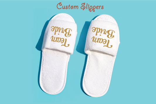 White Bridal Slippers