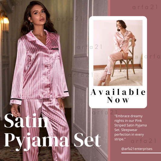 Striped Satin Pyjama Sets