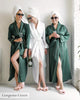 Long Satin Kimono Robe with contras piping