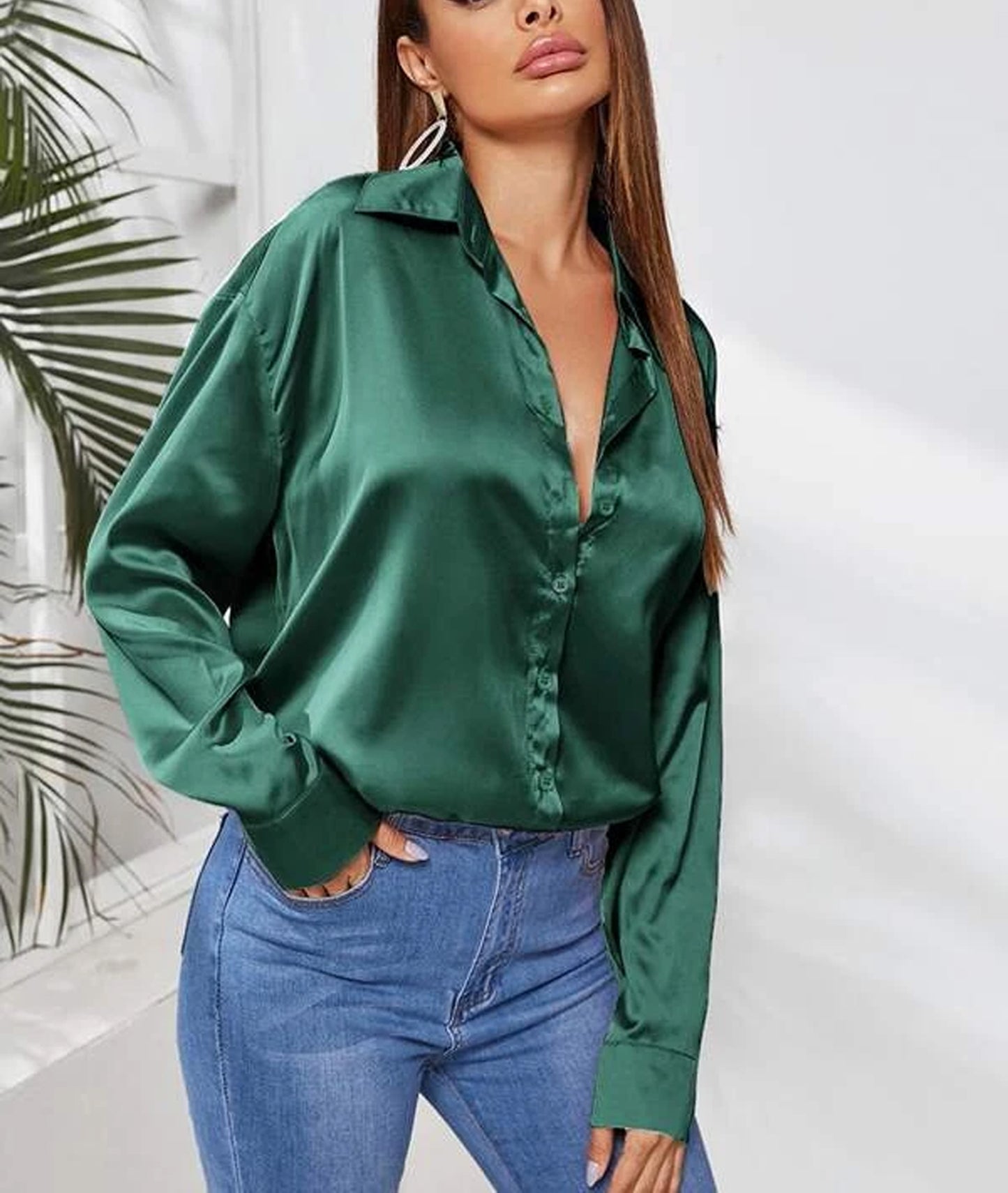 Women Dropdown Satin Shirt