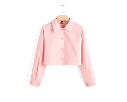 Women Cotton Crop Top Shirt