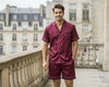 Men’s Luxury Satin Pajama Set – Breathable Short Sleeve PJs with Shorts