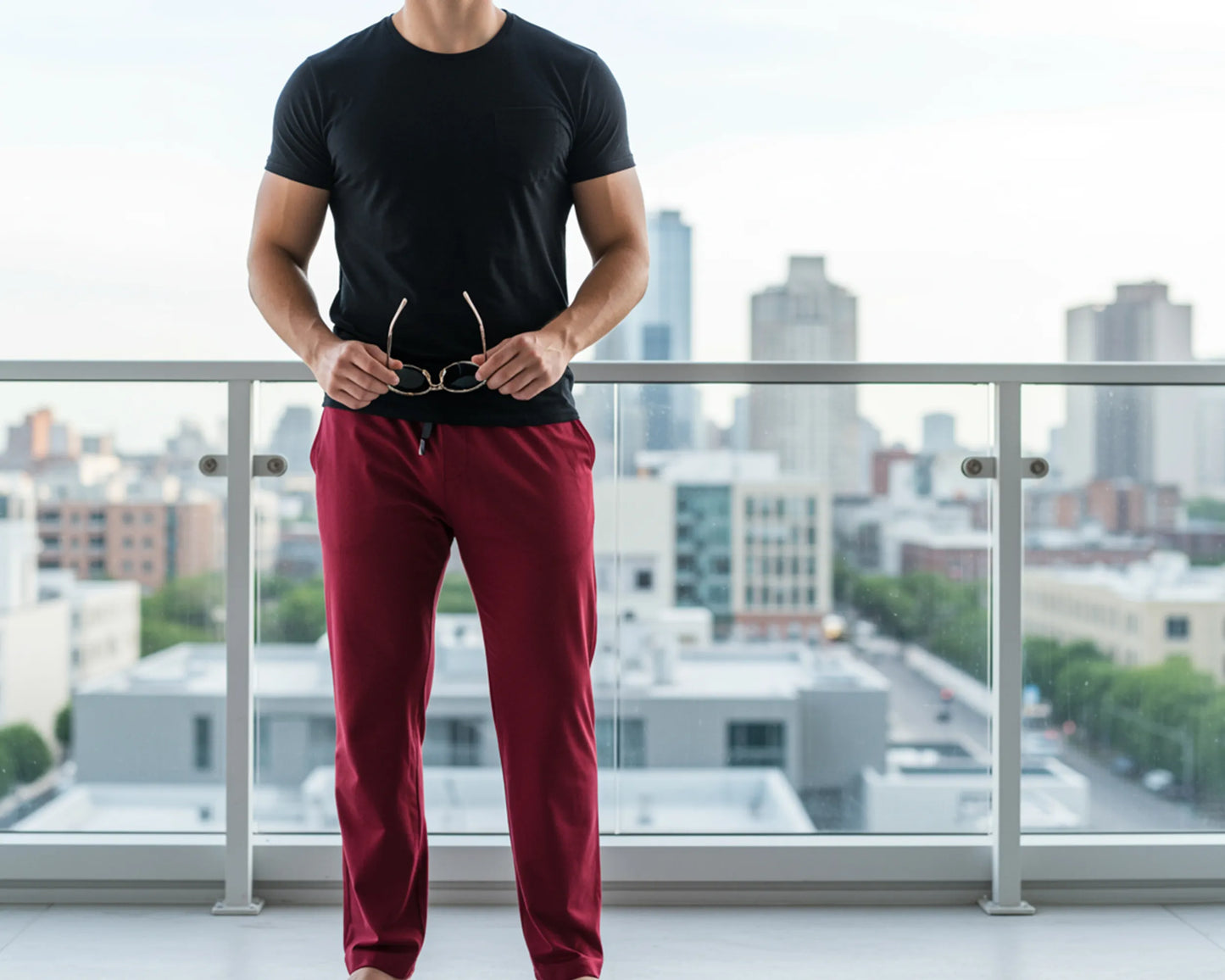 Men’s Cotton Long Pants – Soft Breathable Full Length Casual Comfort