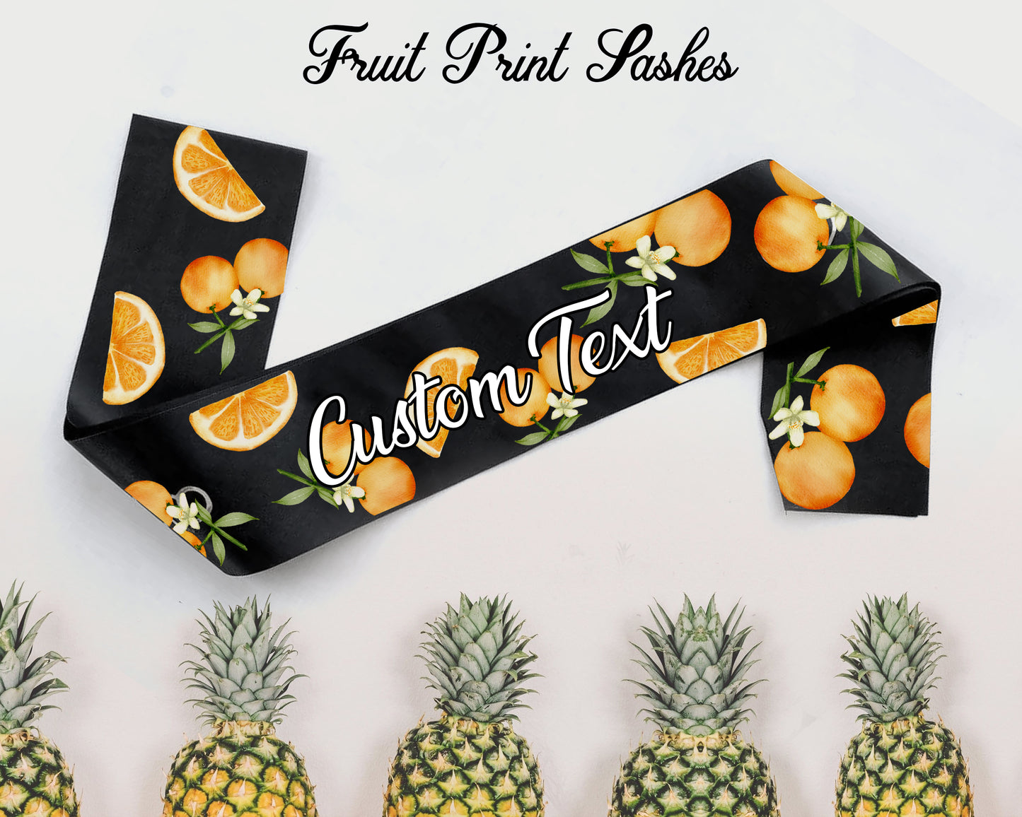 Theme Sash with Fruit Printed Designs