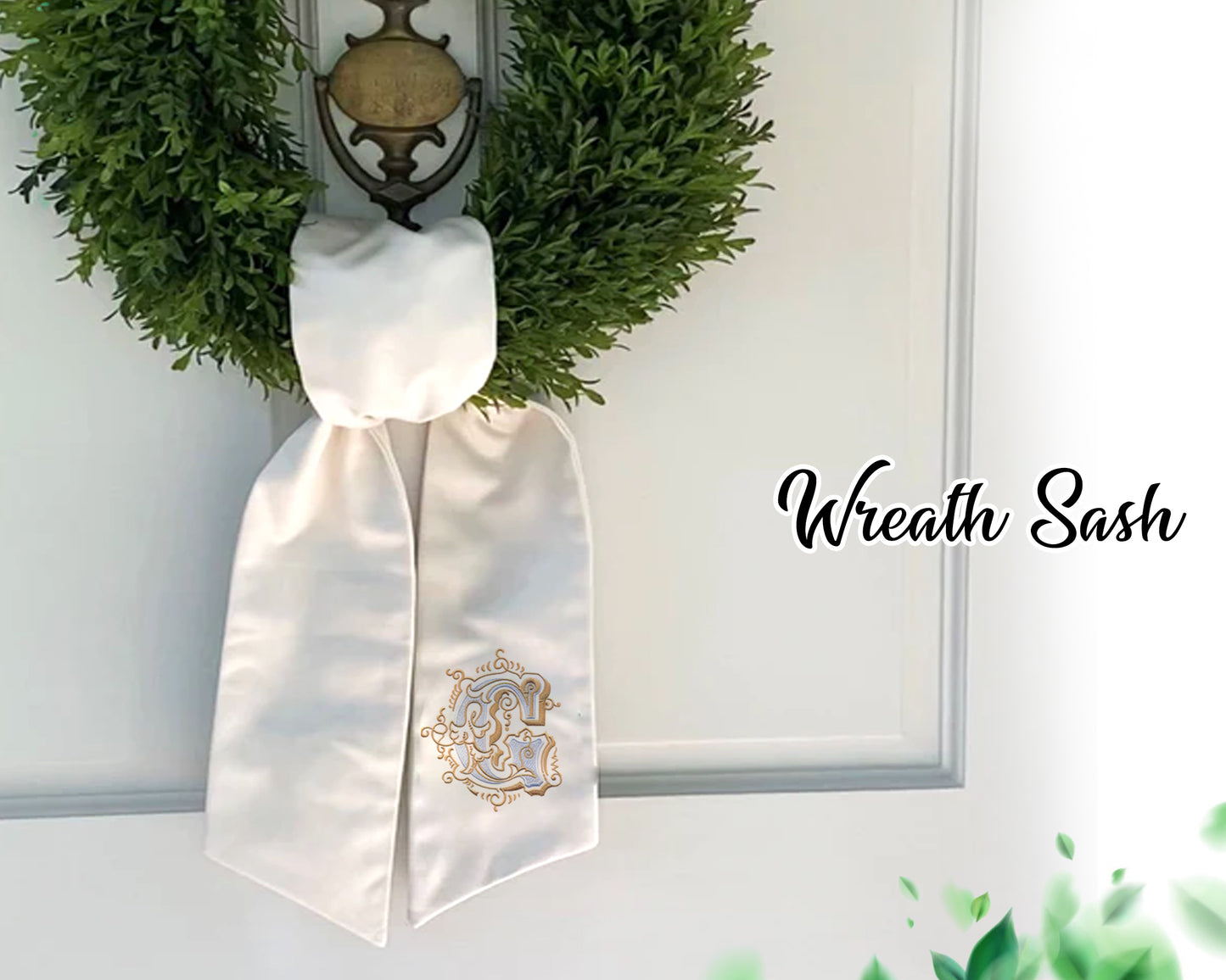 Monogram Wreath Sash