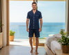 Men’s Cotton Short Pajama Set – Soft Breathable Button Up Sleepwear