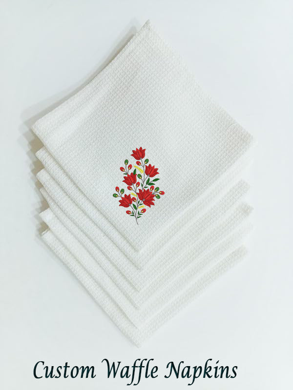 Hemstitched Embroidery Waffle Napkins