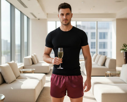 Men’s Satin Boxer Shorts – Smooth Silk-Feel Lounge Shorts
