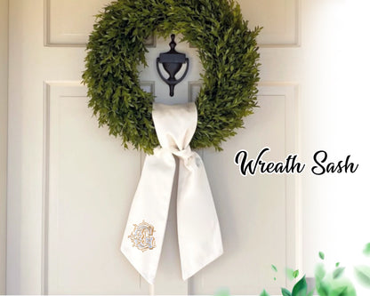 Monogram Wreath Sash