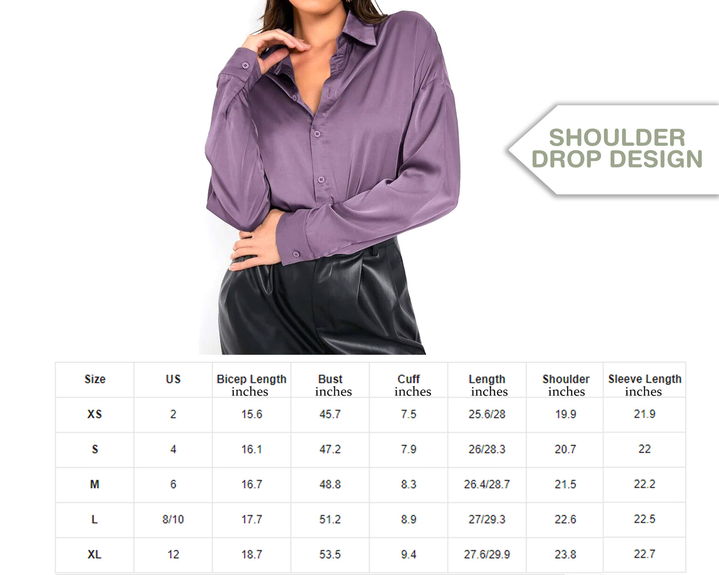 Women Dropdown Satin Shirt