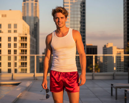 Men’s Satin Boxer Shorts – Smooth Silk-Feel Lounge Shorts