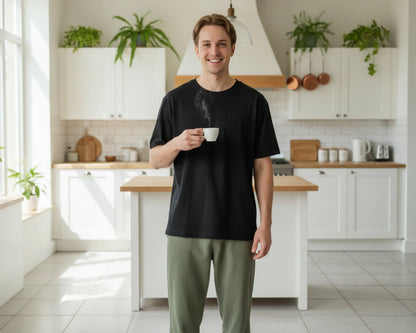 Men’s Cotton Long Pants – Soft Breathable Full Length Casual Comfort