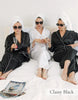 Long Satin Kimono Robe with contras piping