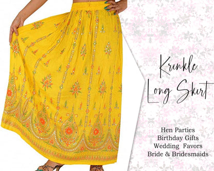 Indian Women Crinkle skirt Long Tie dye Multi color skirt Indian falda Rock, kjol boho, gypsy retro ,Women Ethic Hippi Skirt