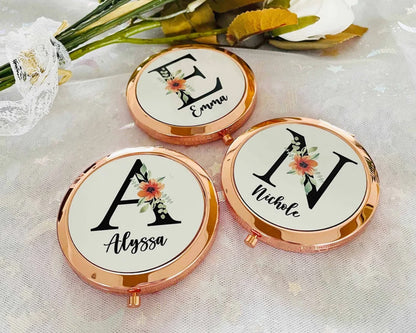 Floral Purse Compact Mirror