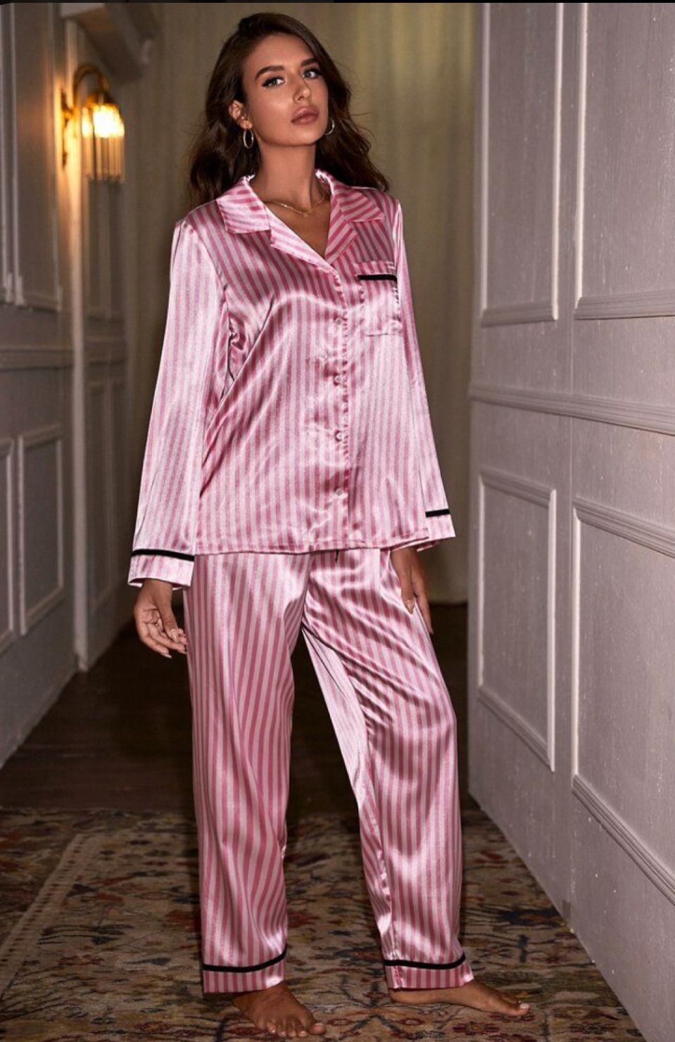 Striped Satin Pyjama Sets