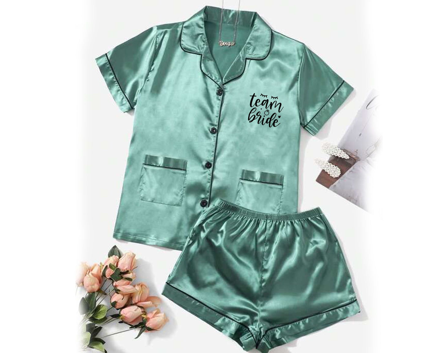 double pocket pajama set, dual pocket PJs