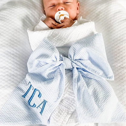 Seersucker Baby Bow Sash