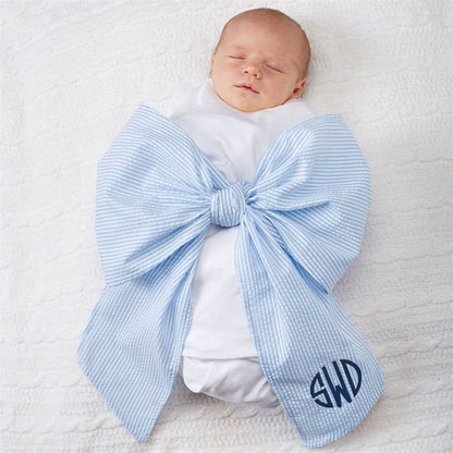 Seersucker Baby Bow Sash