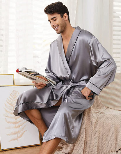 Custom Satin Mens Robes Personalized Robes Gift for Him 