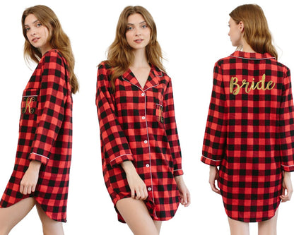 Flannel Sleepshirt | Custom Sleep Shirt